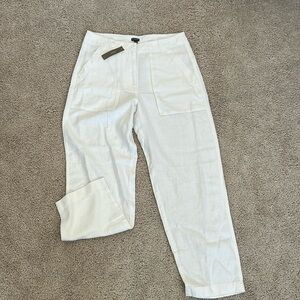 NWT - J CREW white cargo linen pants